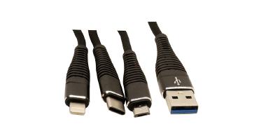 USB-C/micro/Lightning IOS  Ladekabel