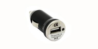 Auto - USB - Ladegerät 12 - 24 Volt schwarz