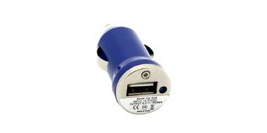 Auto - USB - Ladegerät 12 - 24 Volt blau