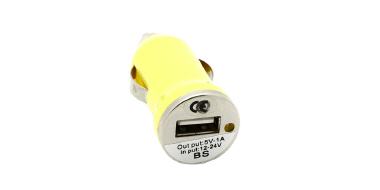 Auto - USB - Ladegerät 12 - 24 Volt gelb