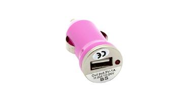 Auto - USB - Ladegerät 12 - 24 Volt pink