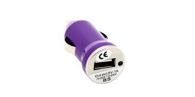 Auto - USB - Ladegerät 12 - 24 Volt violett